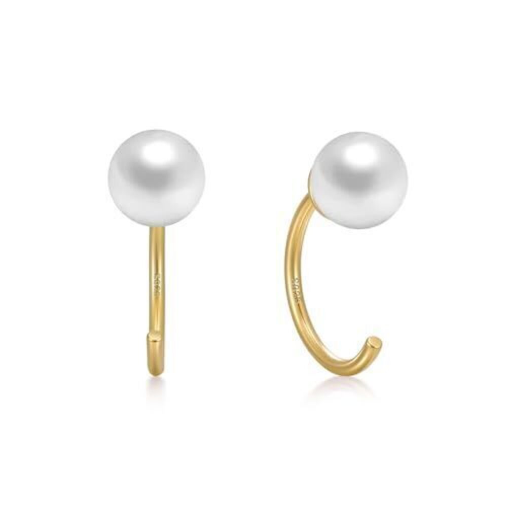 5775 Backless Earrings 18K Yellow Gold Plated 925 Sterling Silver Half
